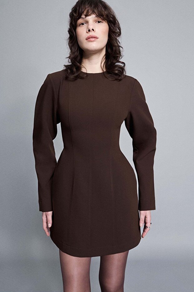 Curved mini elbise - 2