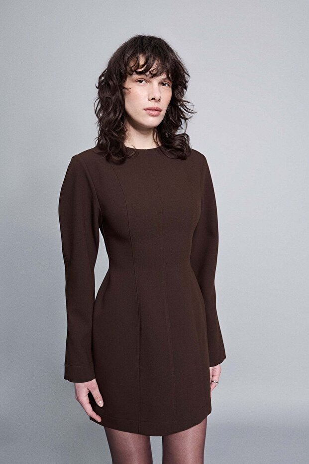 Curved mini elbise - 3