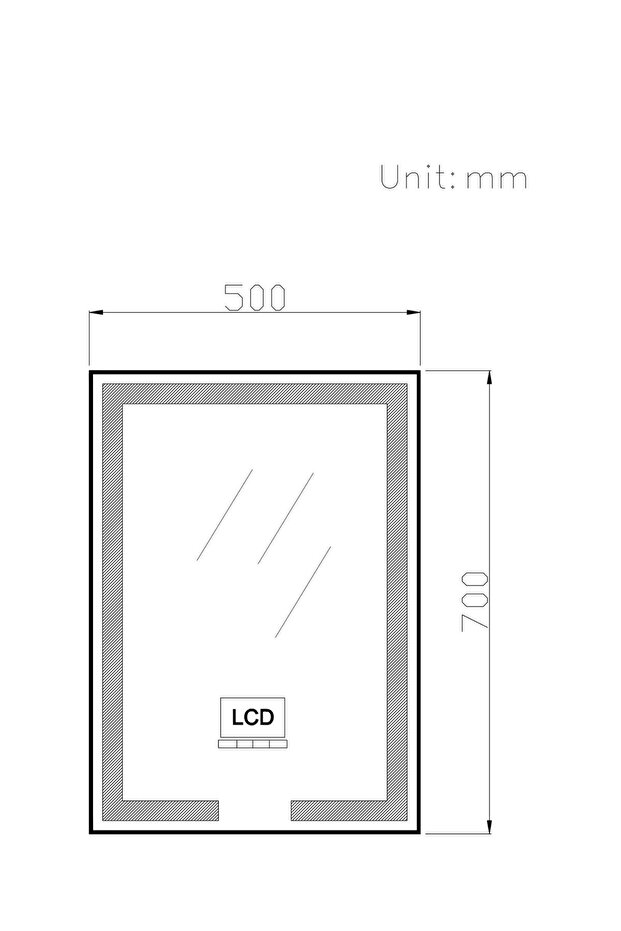 TRENDY'S bathroom mirror, rectangular, with LED, touch sensor, LCD display for clock, temperature - 3