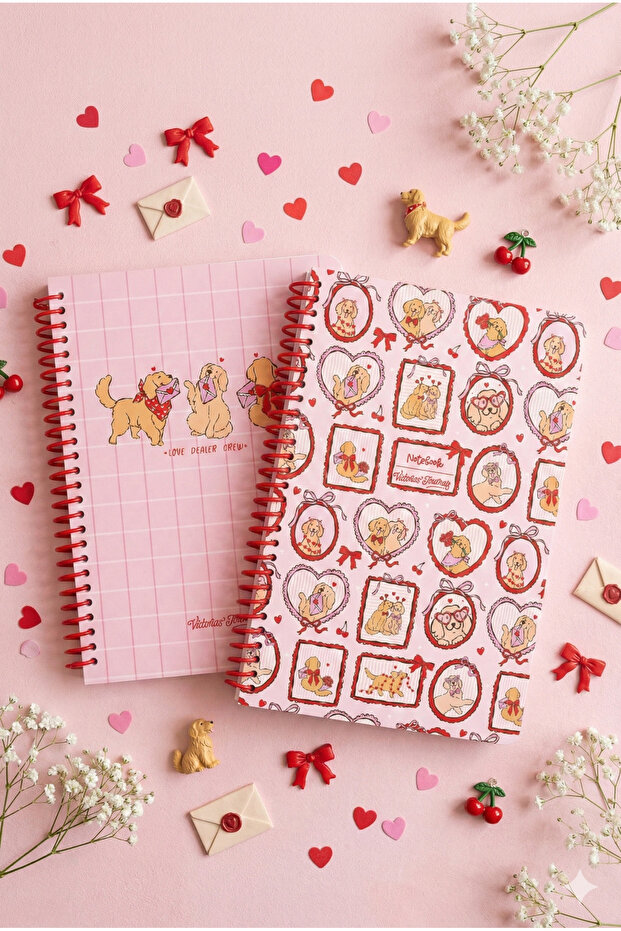 A5 Spiral School Notebook Set of 2 – Lined, Soft Touch Cover
