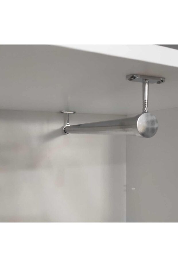 Inside the Cabinet (45cm) Chrome Round Hanger Pipe (Hanger Pipe + Flange + Screw) In-Cabinet Organizers