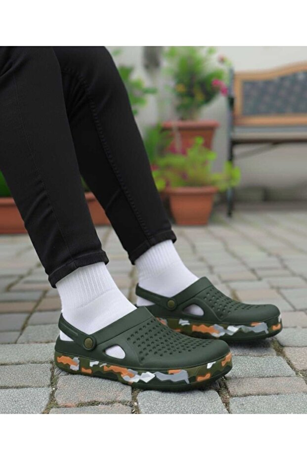 Camouflage Sole Perforated Eva Non-Slip Sole Cros Sabo Nurse Daily Slippers