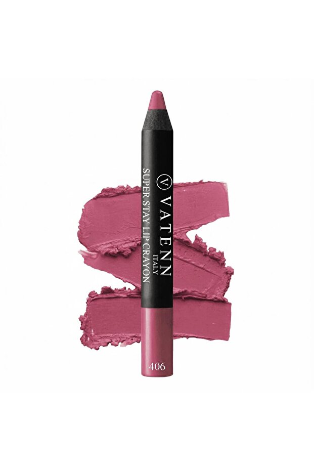 super stay lip crayon 406– Non-Dry Smooth Matte Lipstick, Waterproof & Smudge-Proof Long-Lasting