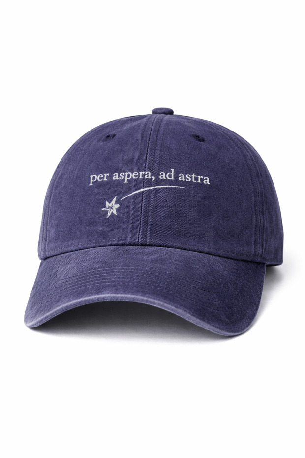 ''Per Aspera Ad Astra'' Embroidered Washable Cap / Embroidered Washed Cap from the Difficulties to the Stars