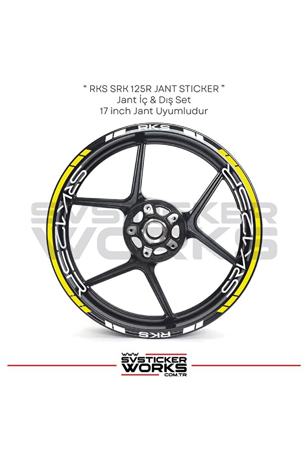 Rks Srk125R Sticker Set of 24 Stickers for Inner Wheel Lettering and Outer Stripe