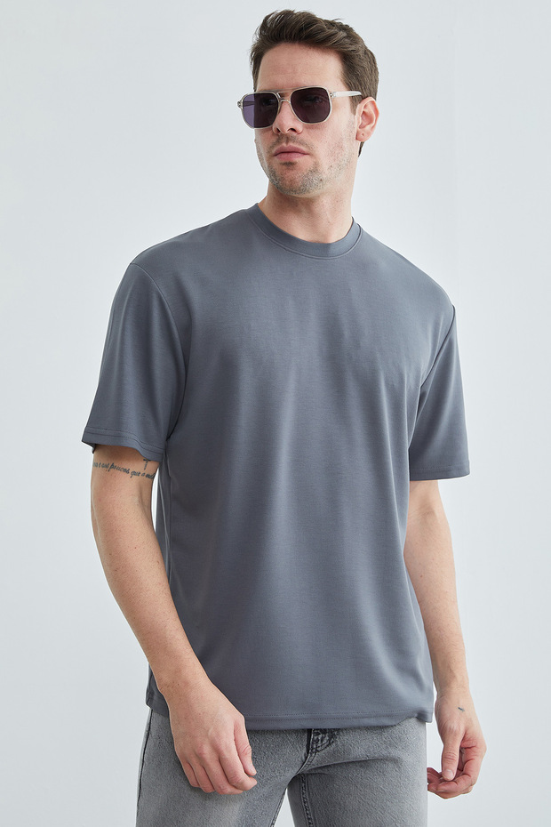 Basic Crew Neck Modal T-Shirt - 3