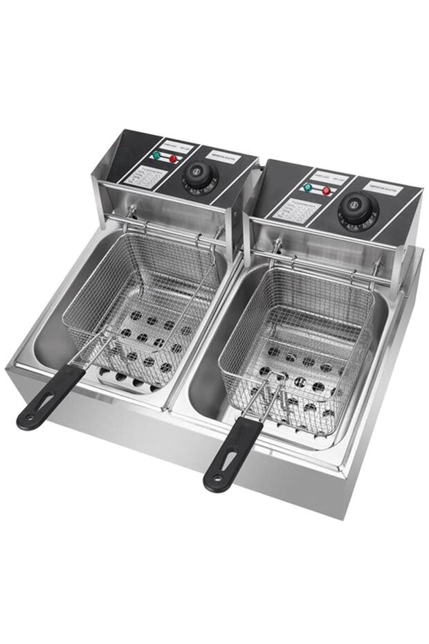 Electric Deep Fryer Dual Tank Stainless Steel Commercial Fast Food Frying Machine