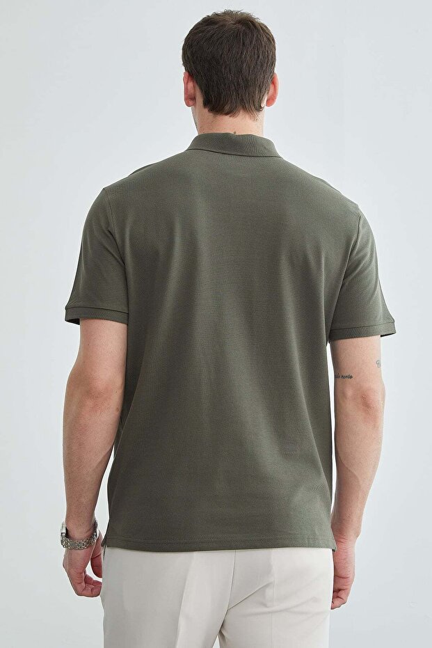 Basic Polo Yaka Pike Tişört - 7
