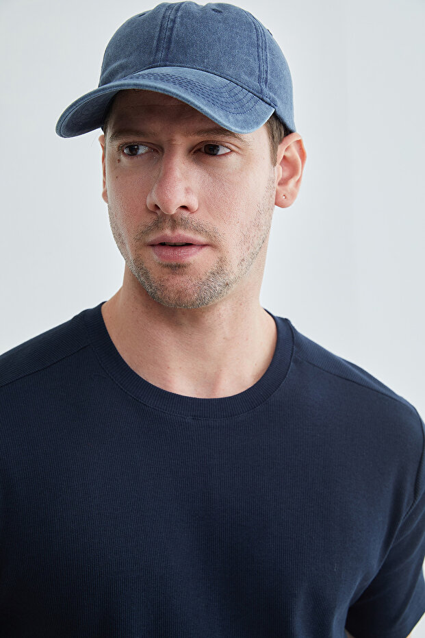 Basic Fitilli Bisiklet Yaka Tişört - 5