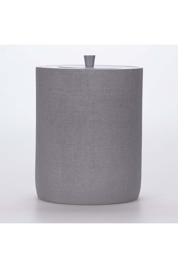 سلة المهملات الكتانية باللون الرمادي - 1