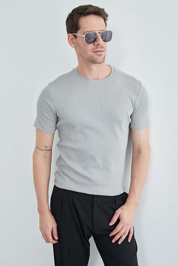 Basic Fitilli Bisiklet Yaka Tişört - 3