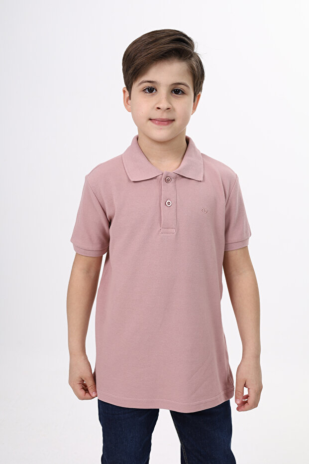 Unisex Polo Neck Buttoned Long Short T-Shirt