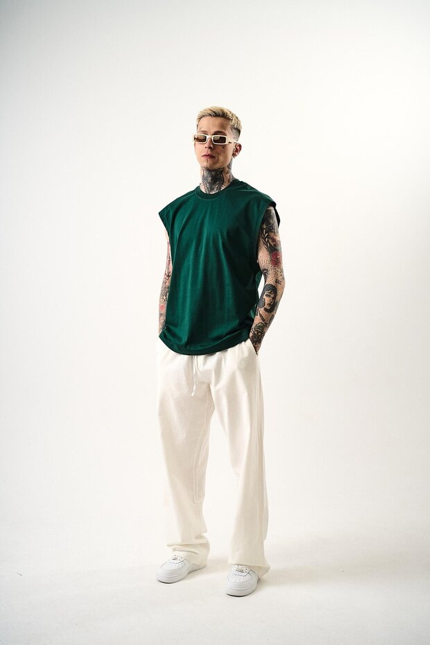 Ανδρικό μπλουζάκι Basic Zero Sleeve Oversize Nefti - 5