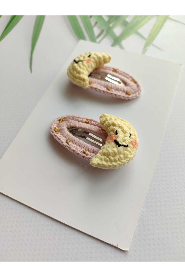Special for Ramadan Aydede Model Children's Hair Accessory Handmade 2-Piece Snap Clip 100% Cotton Organic Clip