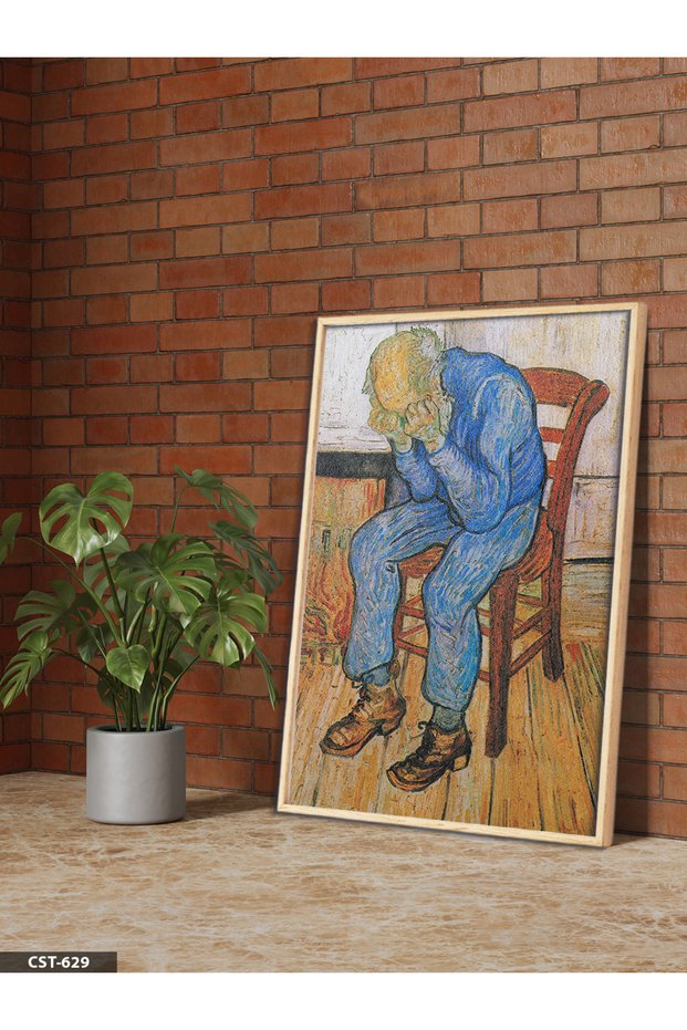 The Old Man's Sorrow One-Piece Wooden Framed Painting