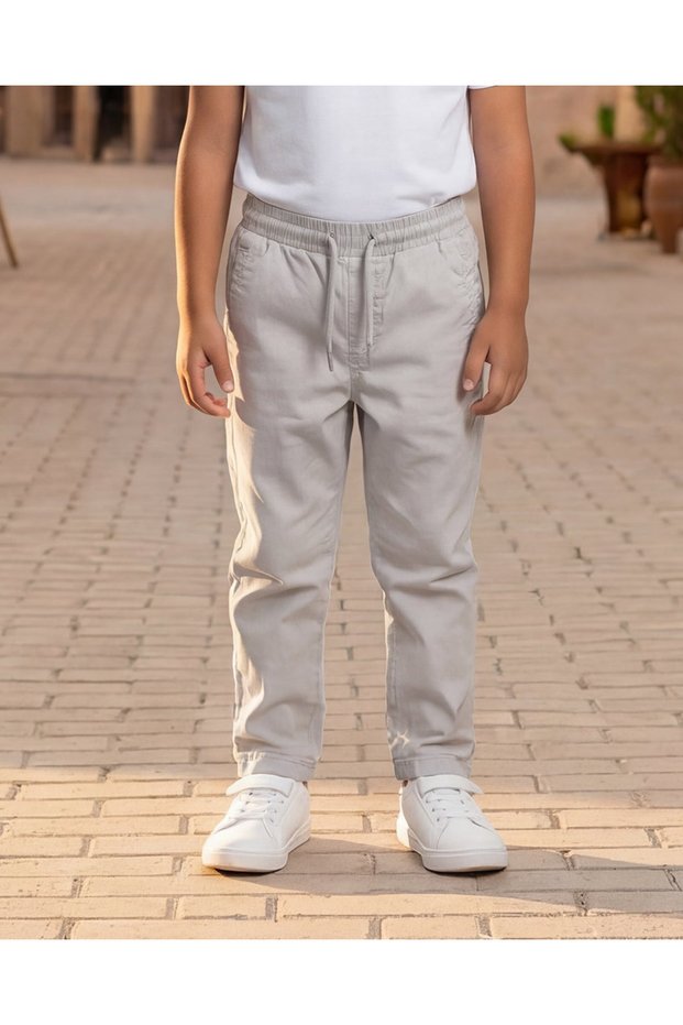 Boys Grey Pullon Trousers