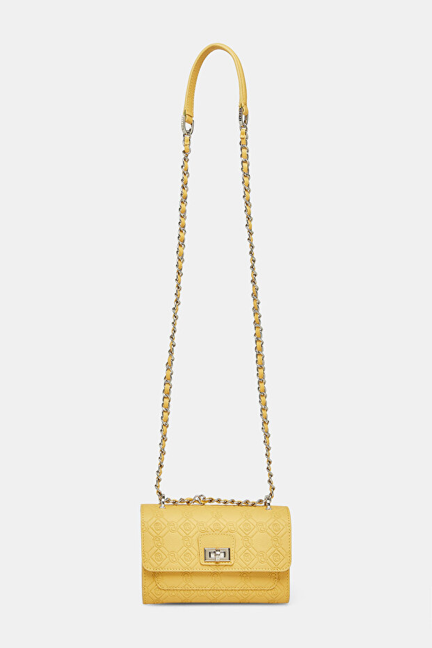 SARI MONOGRAM DERİ ÇANTA - 3