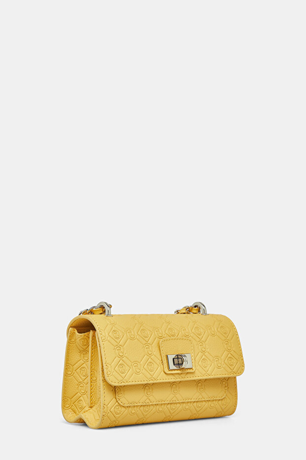 SARI MONOGRAM DERİ ÇANTA - 4