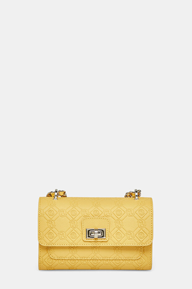 SARI MONOGRAM DERİ ÇANTA - 1