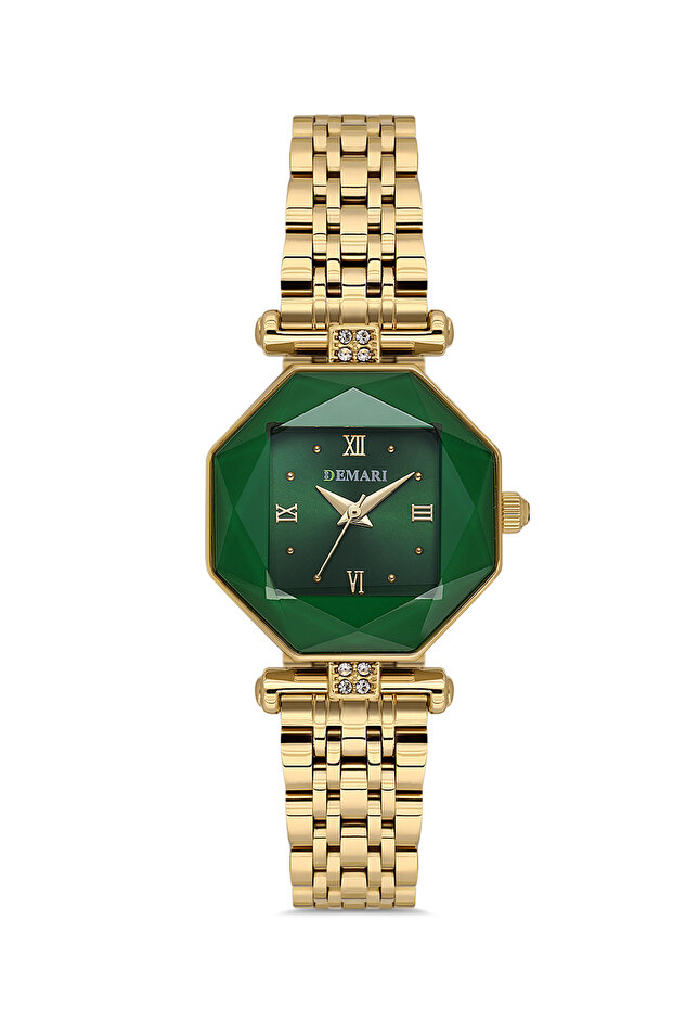 Women's Wristwatch Quartz Movement – Gold Strap Green Dial Dm-00110L-B10