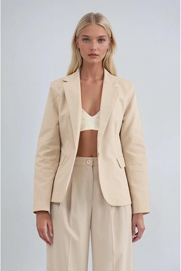 Single button casual jacket 6196 - 1