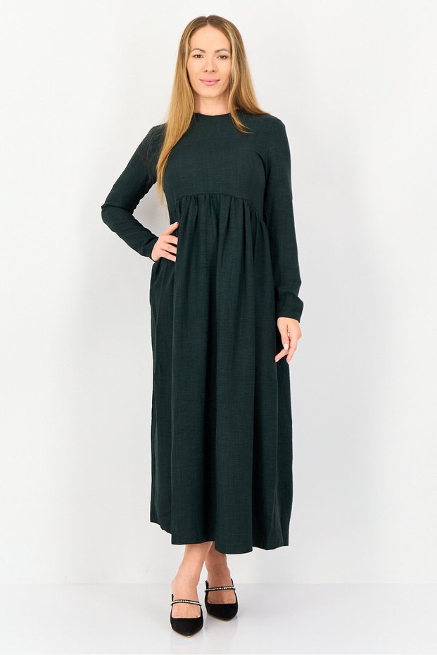 Women Heather Maxi Dress, Dark Green