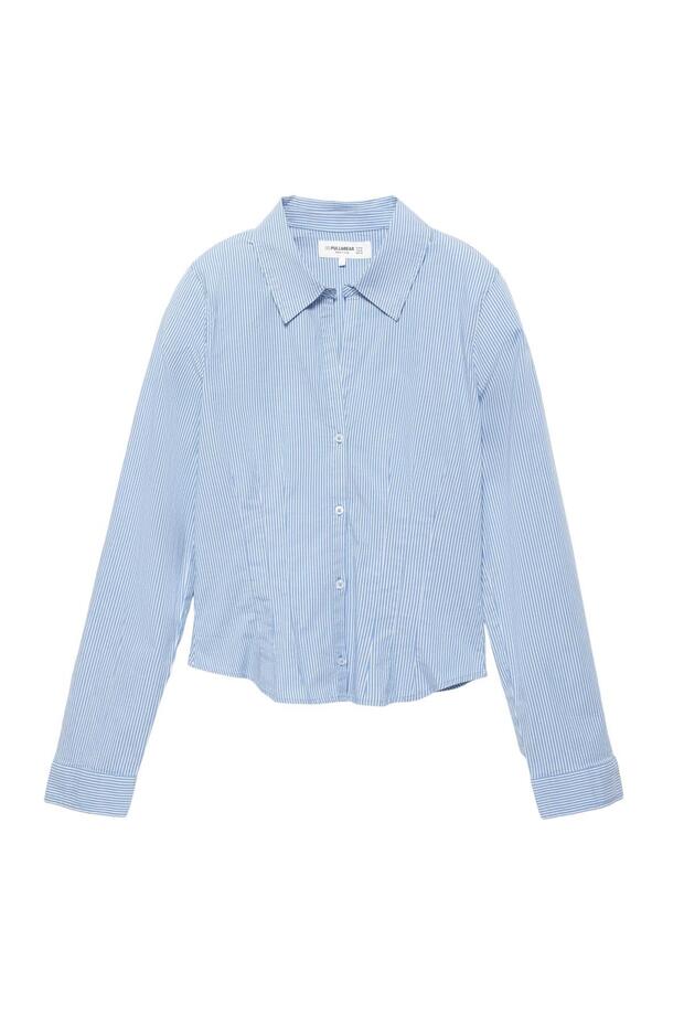 Poplin yırtmaçlı dar kesim gömlek - 3