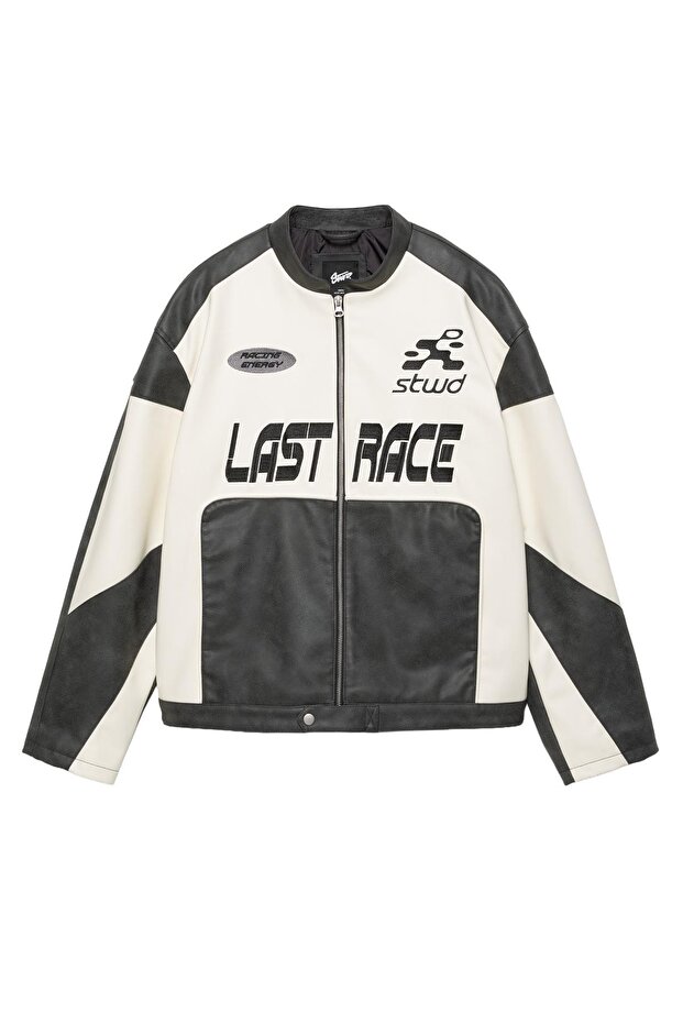 Panelli suni deri ceket - 4