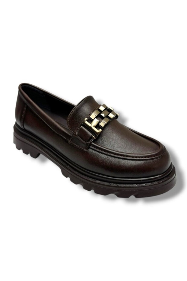 801-26 Leather Loafer Buckle Anatomical Women's Shoes