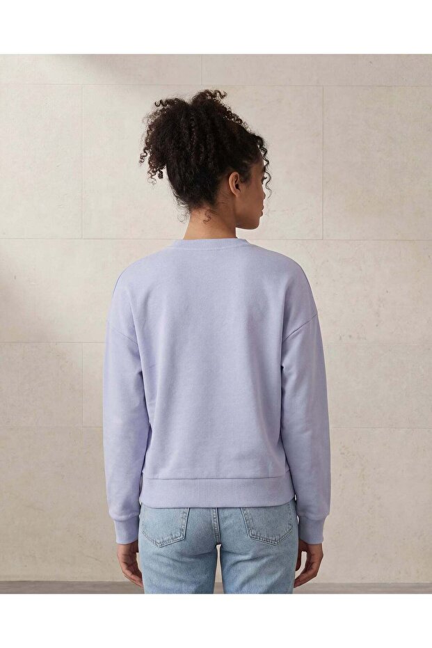 سويت شيرت رياضي نسائي أزرق أساسي أزرق - 2