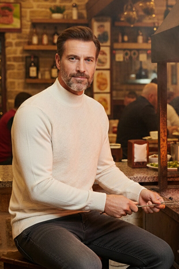 سترة رجالية بنمط ياقة الصياد نصف دائرية - 3