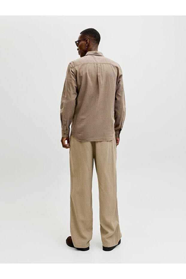 JJESUMMER LINEN BLEND SHIRT L/S SN Falcon - 2