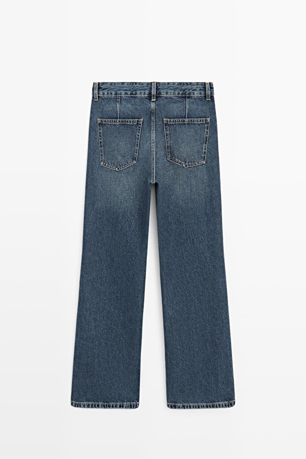 Orta bel İspanyol paça jean - 8