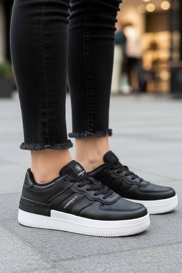 Women's Sports Shoes Black Classic Design - Casual Sneaker for Daily Use