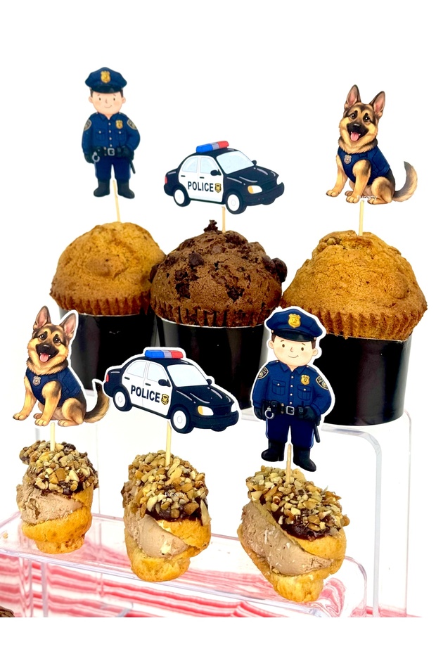 Police - Police Themed Cap Decorations (12 Pieces)