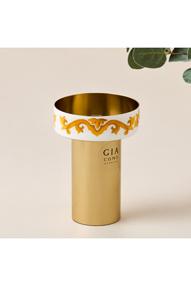 Metallic Pillar Candleholder - 9 cms