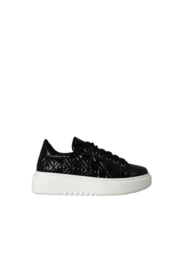 Women's Patent Leather Modern High-Sole Sneaker Shoes