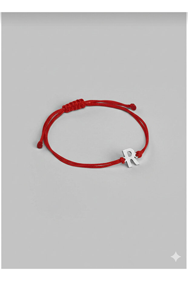 R Letter Bracelet Red