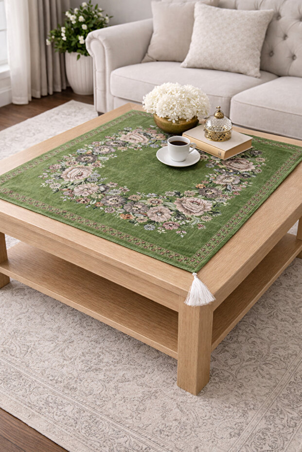 Vintage Bouquet 95X95 Tapestry Coffee Table Cover