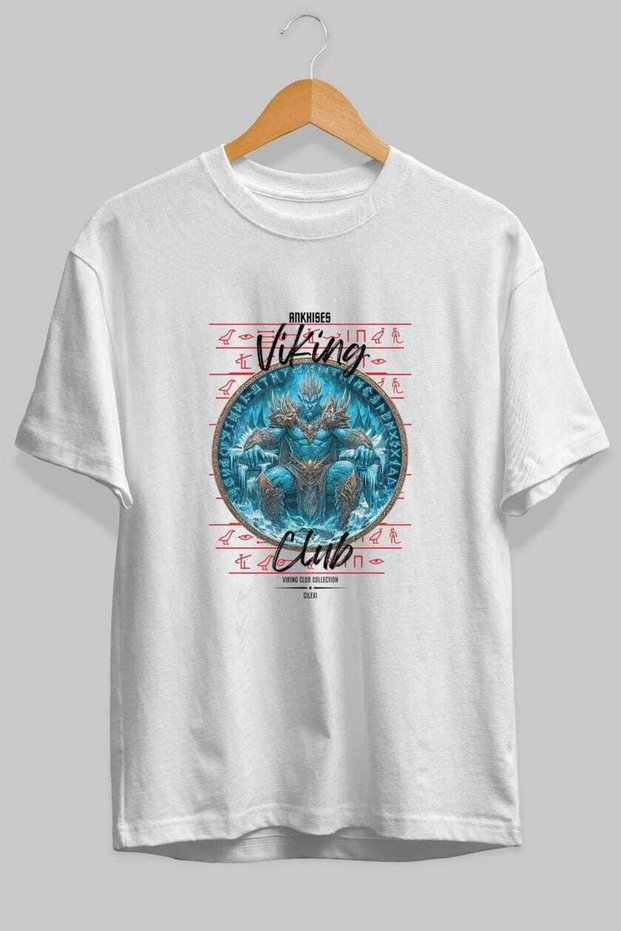 Thrym Front Printed White Oversize T-Shirt Men Women Cotton Crew Neck T-Shirt