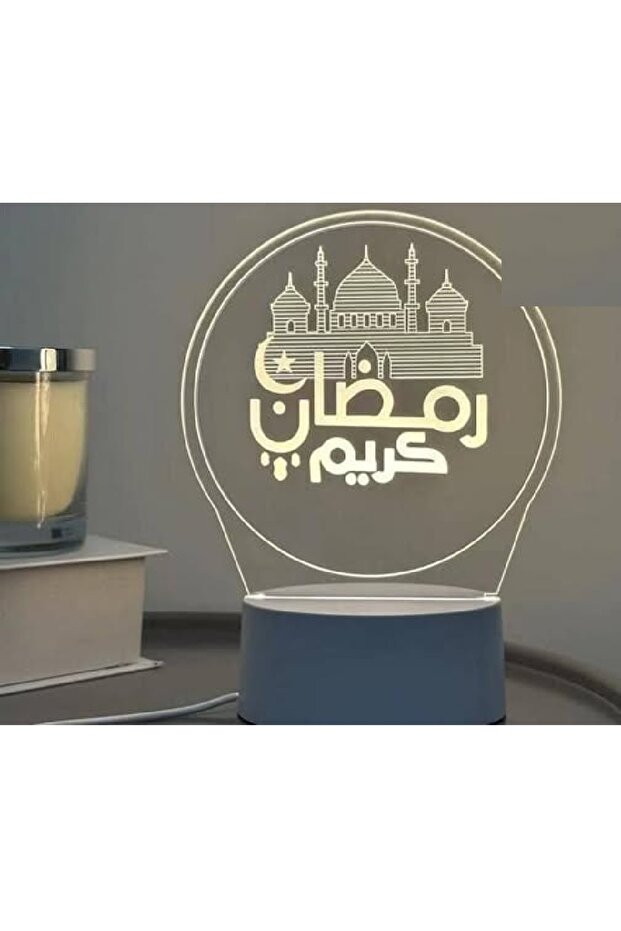مصباح ليلي ثلاثي الأبعاد يعمل بمنفذ USB بتقنية LED، زينة إسلامية رمضانية