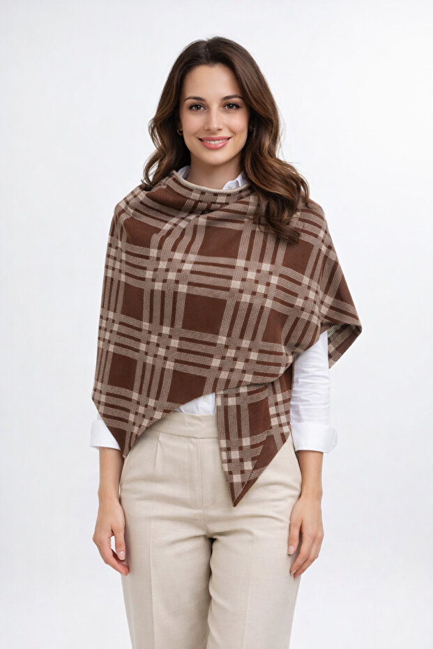 شال مثلث منسوج منقوش على الوجهين - 2