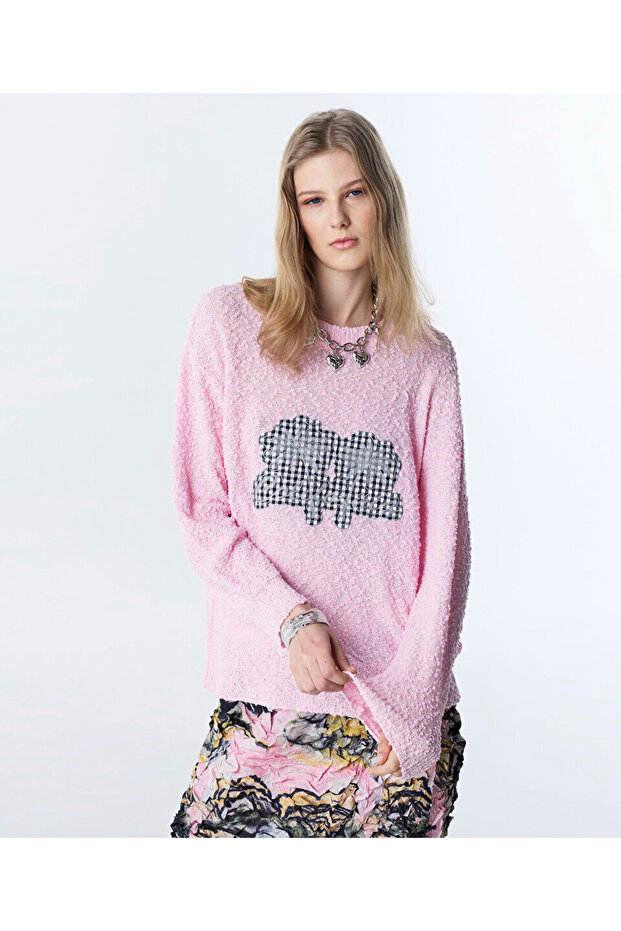 DOKULU PATCH'Lİ OVERSIZE TRİKO - 1