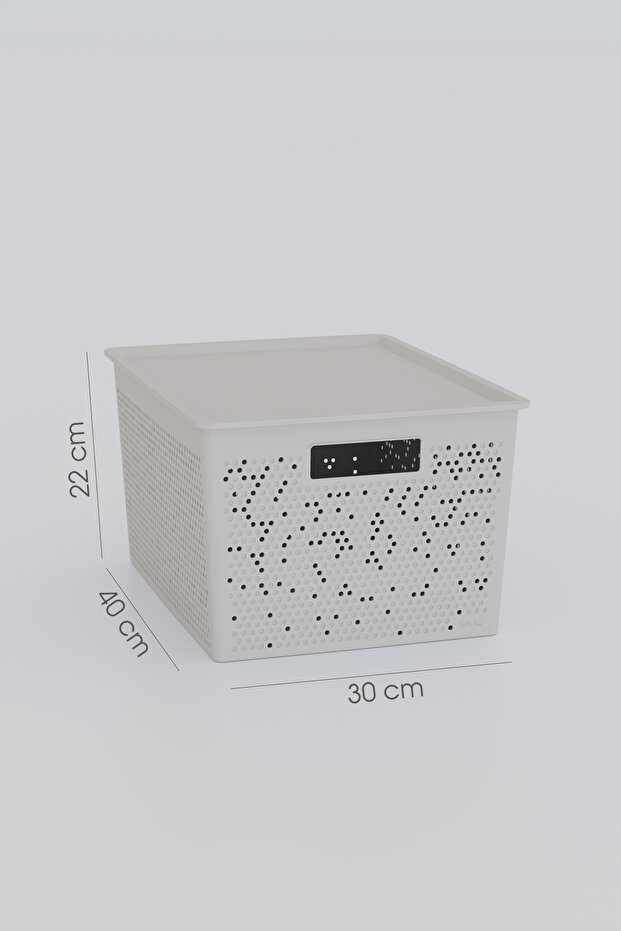 صندوق تخزين متعدد الأغراض، منظم متعدد الاستخدامات، 3 قطع مع أغطية، حجم كبير، قابل للتكديس - 4