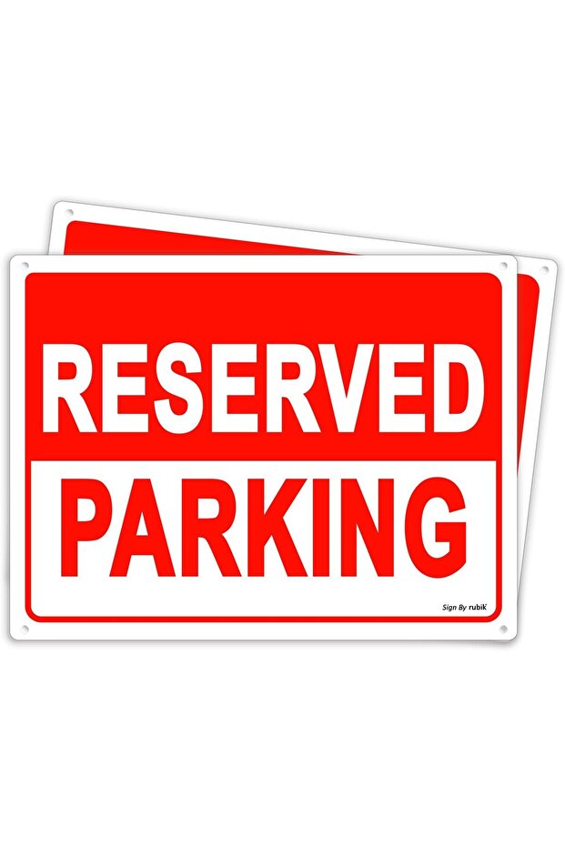 2-Pack Acrylic Reserved Parking Sign 30x22.5cm A4 Size - White/Red