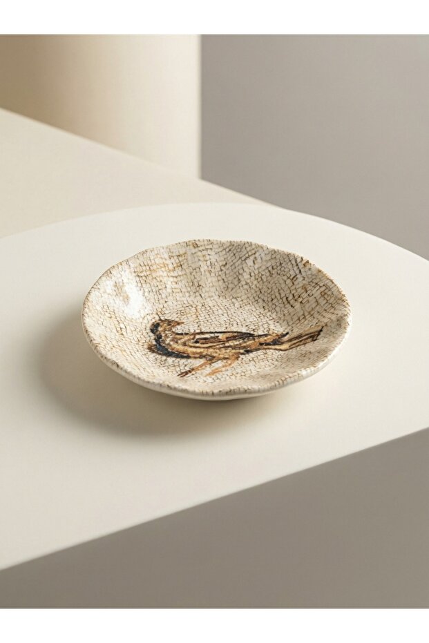 Porcelain Mesopotamia Kuş Vago Acem Tea Plate 11 cm H: 7 cm - Pack of 6