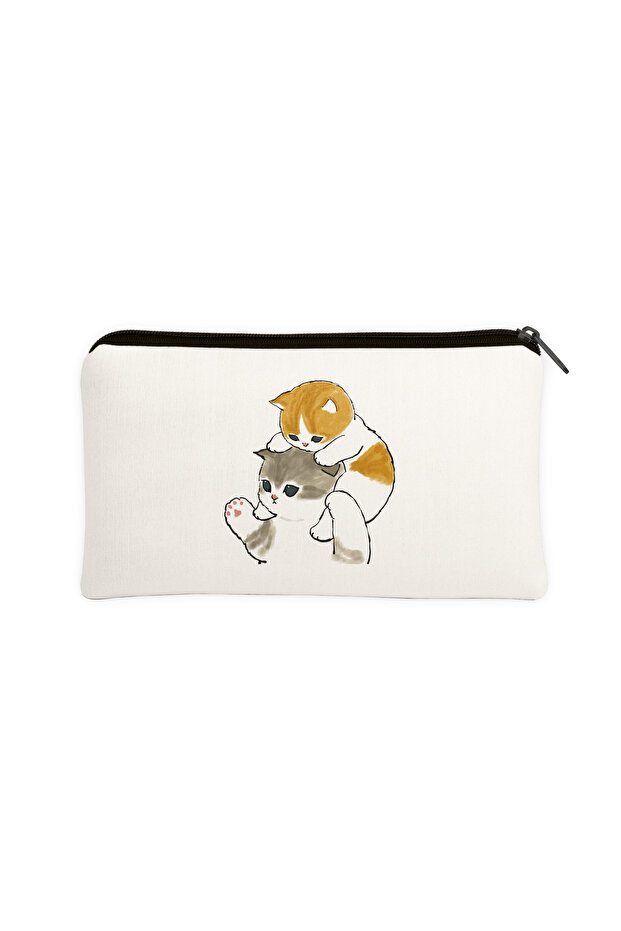 Oyunbaz Kitten Patterned Pen Holder & Makeup Bag – Multi-Purpose Organizer