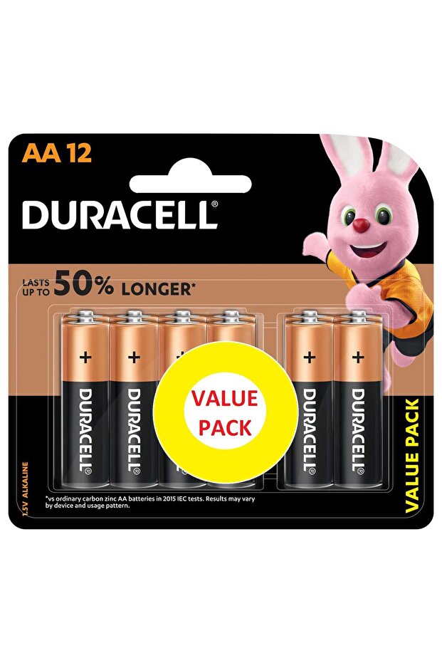 Type AA Alkaline Batteries 12BL Value Pack of 12