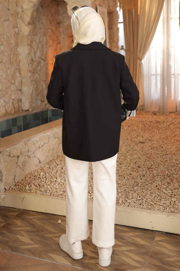 Black Striped Lined Jacket - 4