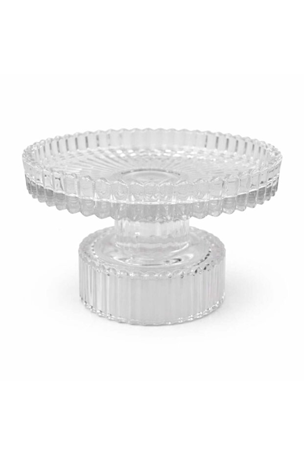 حامل تقديم فاخر من الكريستال بقاعدة مرتفعة للحلويات - 2